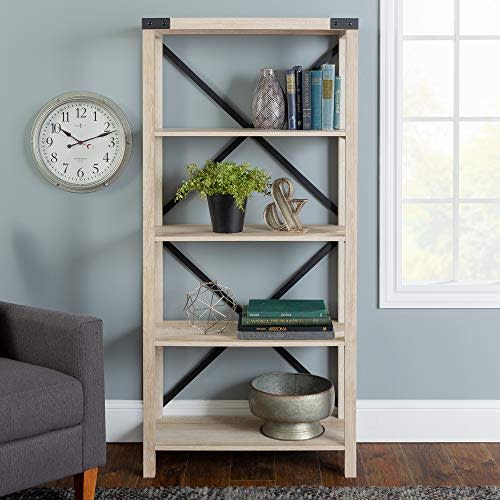 Walker Edison Furniture Company Modern Farmhouse Wood Bookcase