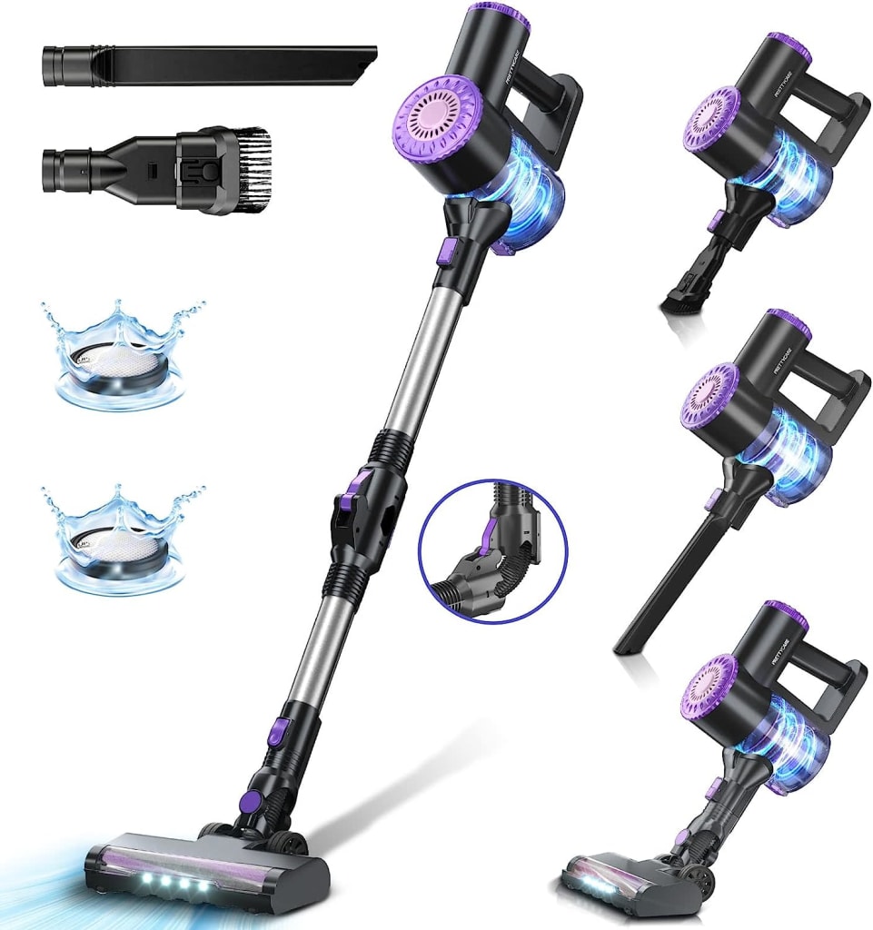 PrettyCare 6-in-1 Upright Cordless Vacuum Cleaner for $145 - W400