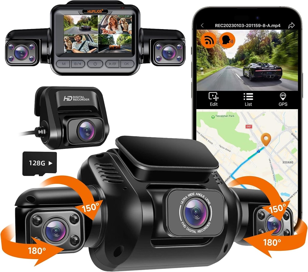 GALPHI 3 Channel Dash Cam Front and Rear Inside User Guide