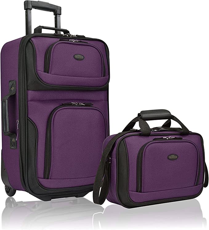 U.S. Traveler Rio Rugged Fabric 2-Wheel Expandable Carry-on Luggage 2 ...