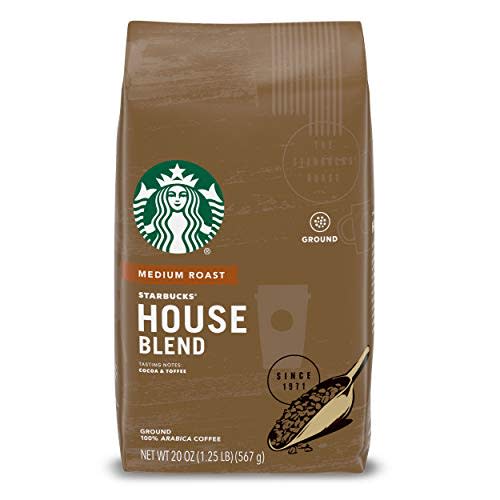 Starbucks Medium Roast Ground Coffee House Blend 100% Arabica 1 bag (20 ...