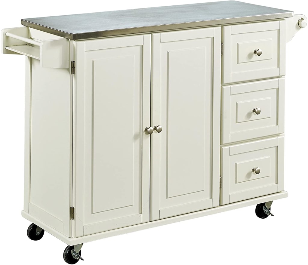 Home Styles Kitchen Cart with Stainless Steel Top for 262 451295