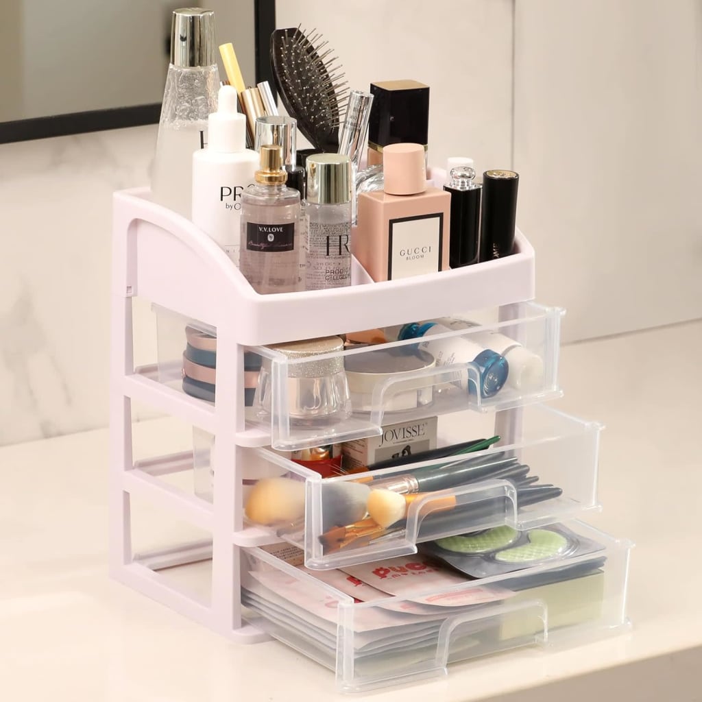 3Drawer Makeup Organizer and Storage Box for 11
