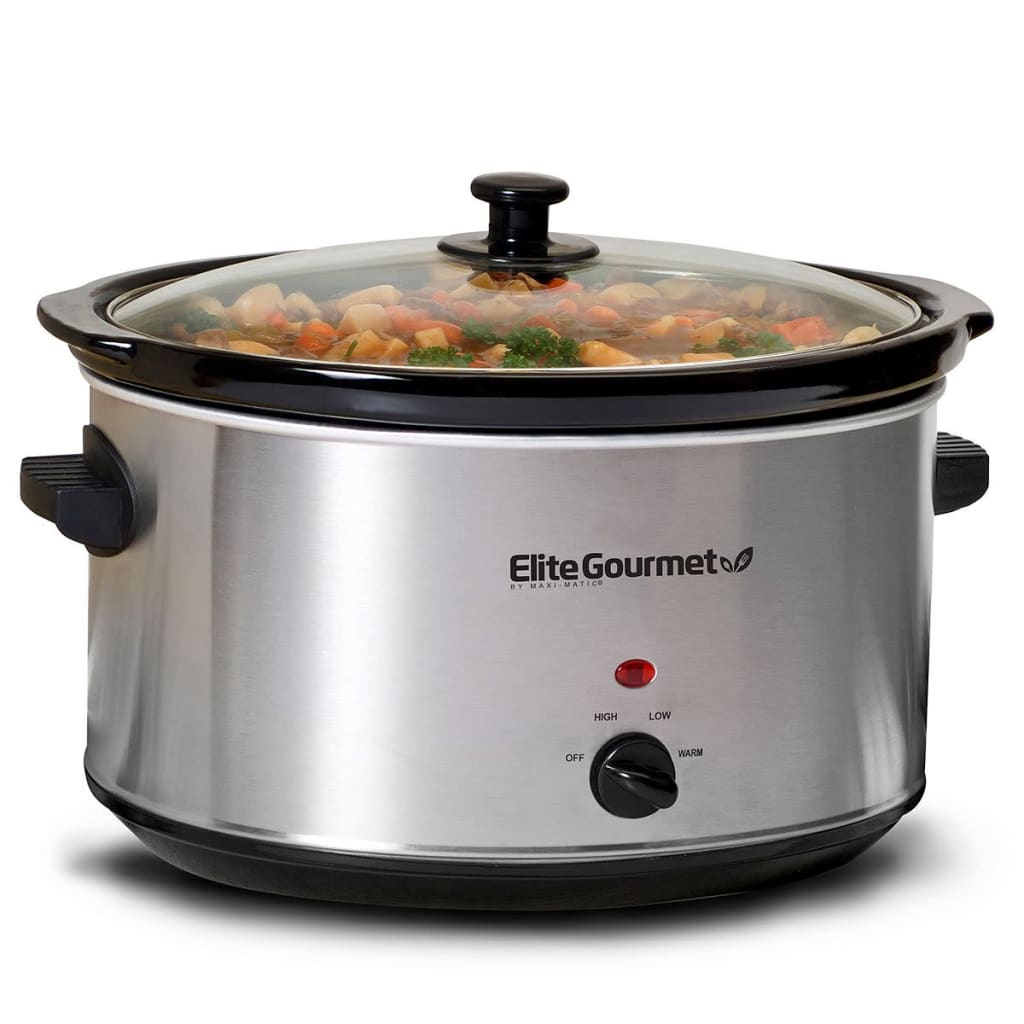 Elite Gourmet 8.5Qt. Stainless Steel Slow Cooker for 35 MST900V
