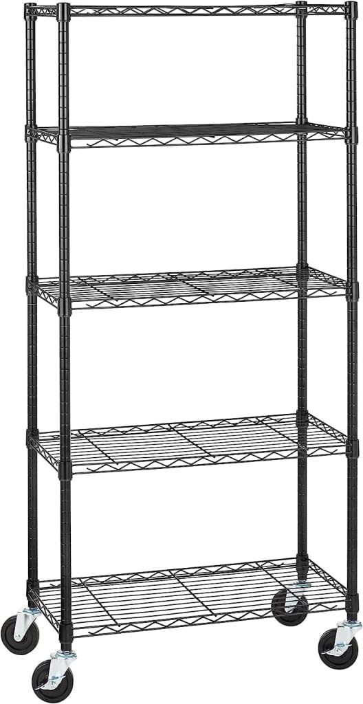 Amazon Basics 5Shelf Adjustable Heavy Duty Storage Shelving Unit for 70 WI143060BW