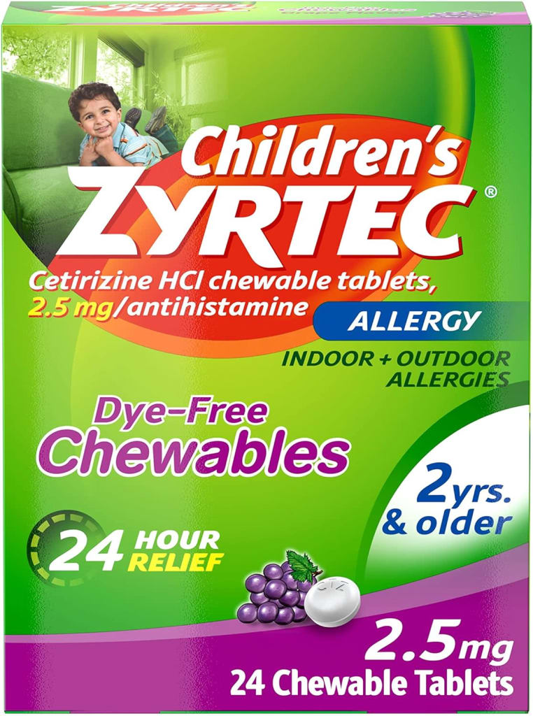 Children's Zyrtec Allergy Dye-Free Chewables 24-Pack for $6.57 via Sub ...