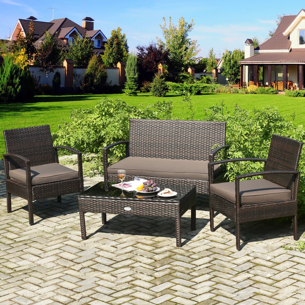 Costway 4Piece Rattan Patio Set for 176 HW63755