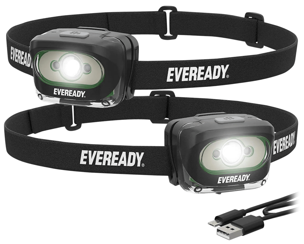 Eveready Rechargeable LED Headlamp 2Pack for 12