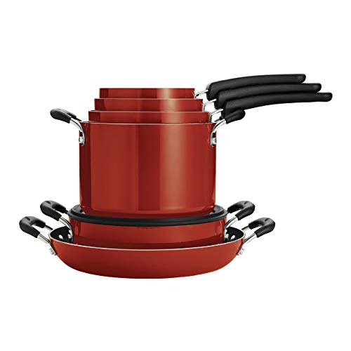 Tramontina 10 Piece Cold Forged Ceramic Cookware Set - Red 80110