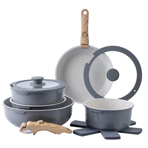 Country Kitchen 16 Piece Pots and Pans Set Safe Nonstick Kitchen