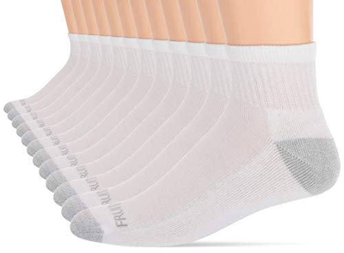 Fruit of the Loom Men's 12 Pair Pack Dual Defense Cushioned Socks ...