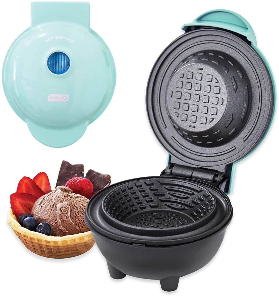Dash Multi Mini Waffle Maker: Four Mini Waffles, Perfect for Families and Individuals, 4 inch Dual Non-Stick Surfaces with Quick Release & Easy