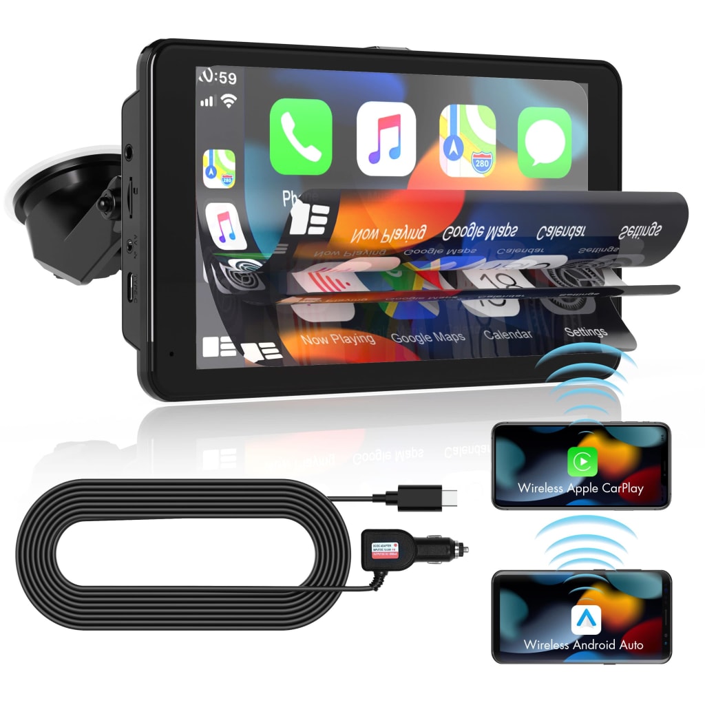 7" Apple CarPlay & Android Auto Wireless Car Stereo for 60