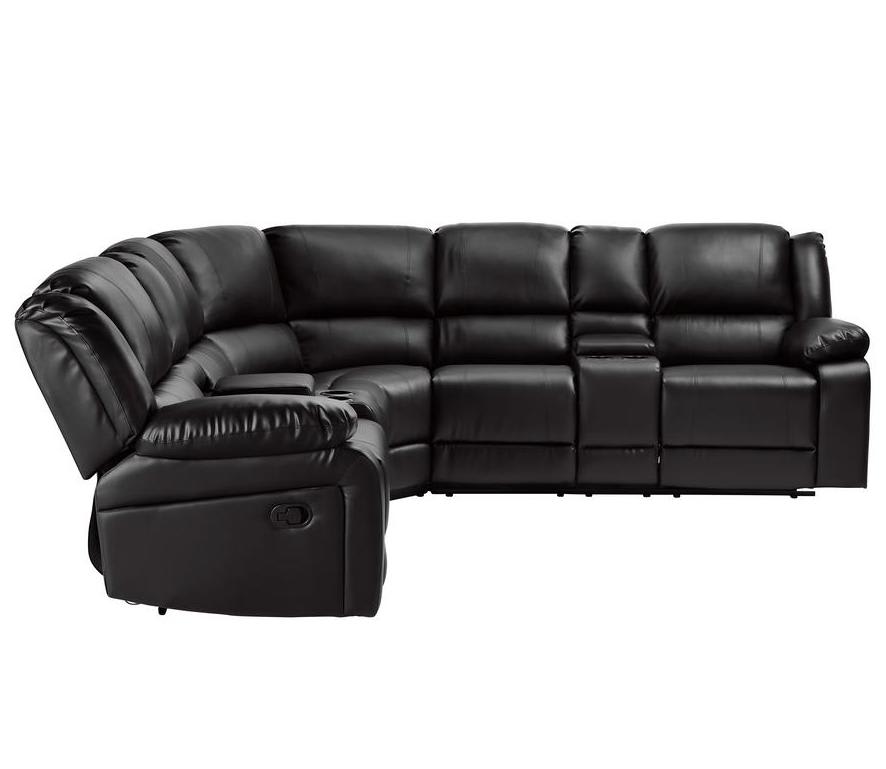 Boyel Living Eliz PU Leather 3-Piece Modular Reclining Sectional Sofa ...