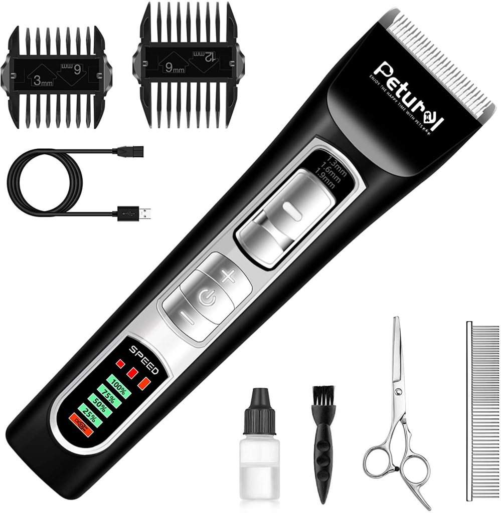 Petural 3Speed Cordless Electric Dog Grooming Clippers for 10 CXJQX13