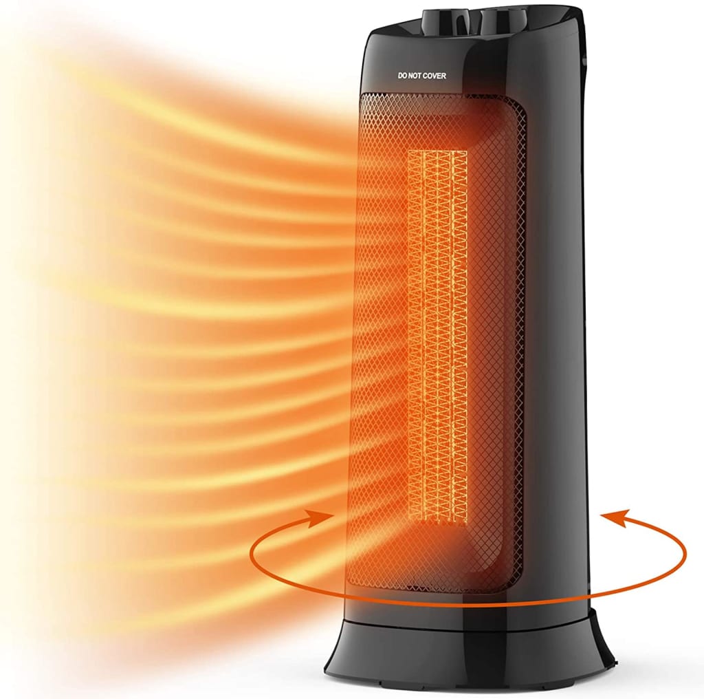 Cfmour 1,500-Watt Oscillating Ceramic Tower Space Heater for $39 - BL-K2-J