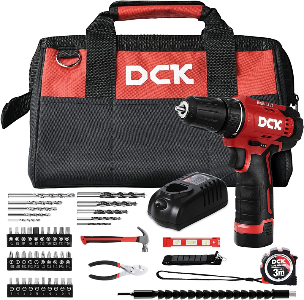 DCK 12V MAX Cordless Drill Set for $60 KDJZ23-10 (EA-02)