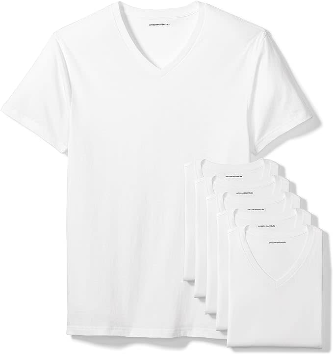 Amazon Essentials Men's VNeck Undershirt 6Pack for 19