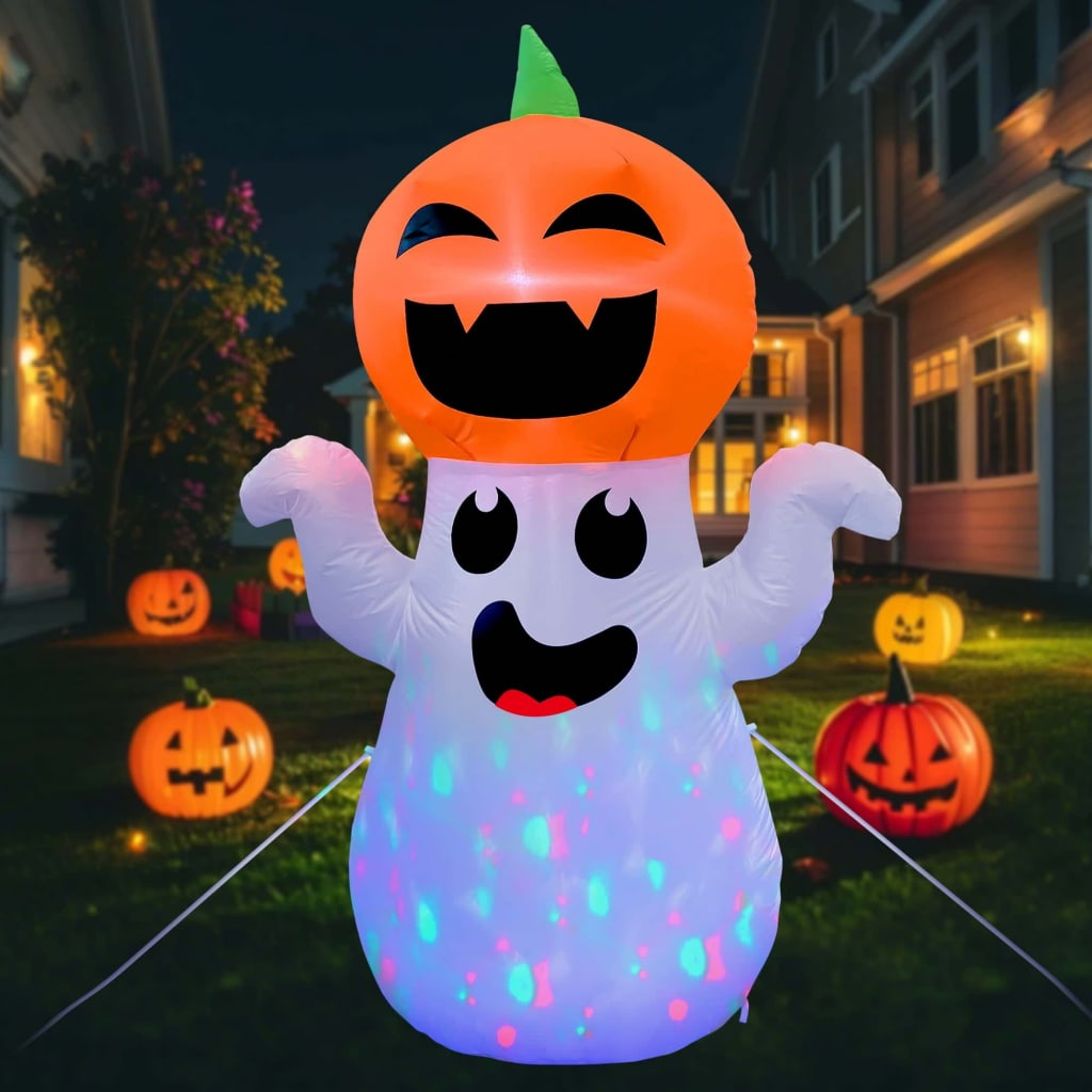 GVDV 5-Foot Inflatable Halloween Ghost & Pumpkin for $16 + free shipping w/ $35