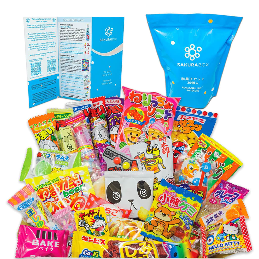 Sakura Box Japanese Candy & Snacks 40 Piece Dagashi Set (Box)