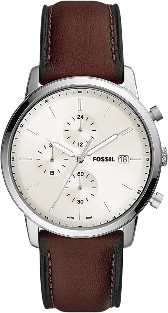 Fossil Men's Minimalist Slim 3-Hand Leather Watch for $77 - FS5849