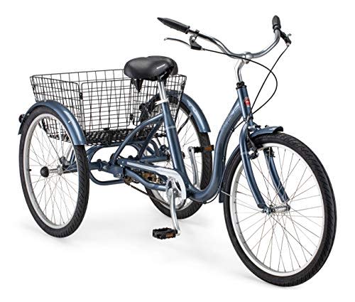 Schwinn Meridian Adult Tricycle Bike, Three Wheel Cruiser, 24-Inch ...