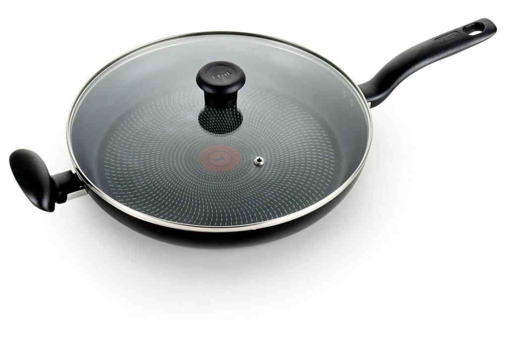 T-FAL 13.25-in Non-Stick Aluminum Skillet with Stainless Steel