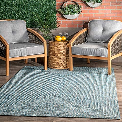 nuLOOM Lefebvre Braided Indoor/Outdoor Accent Rug, 2' x 3', Aqua for