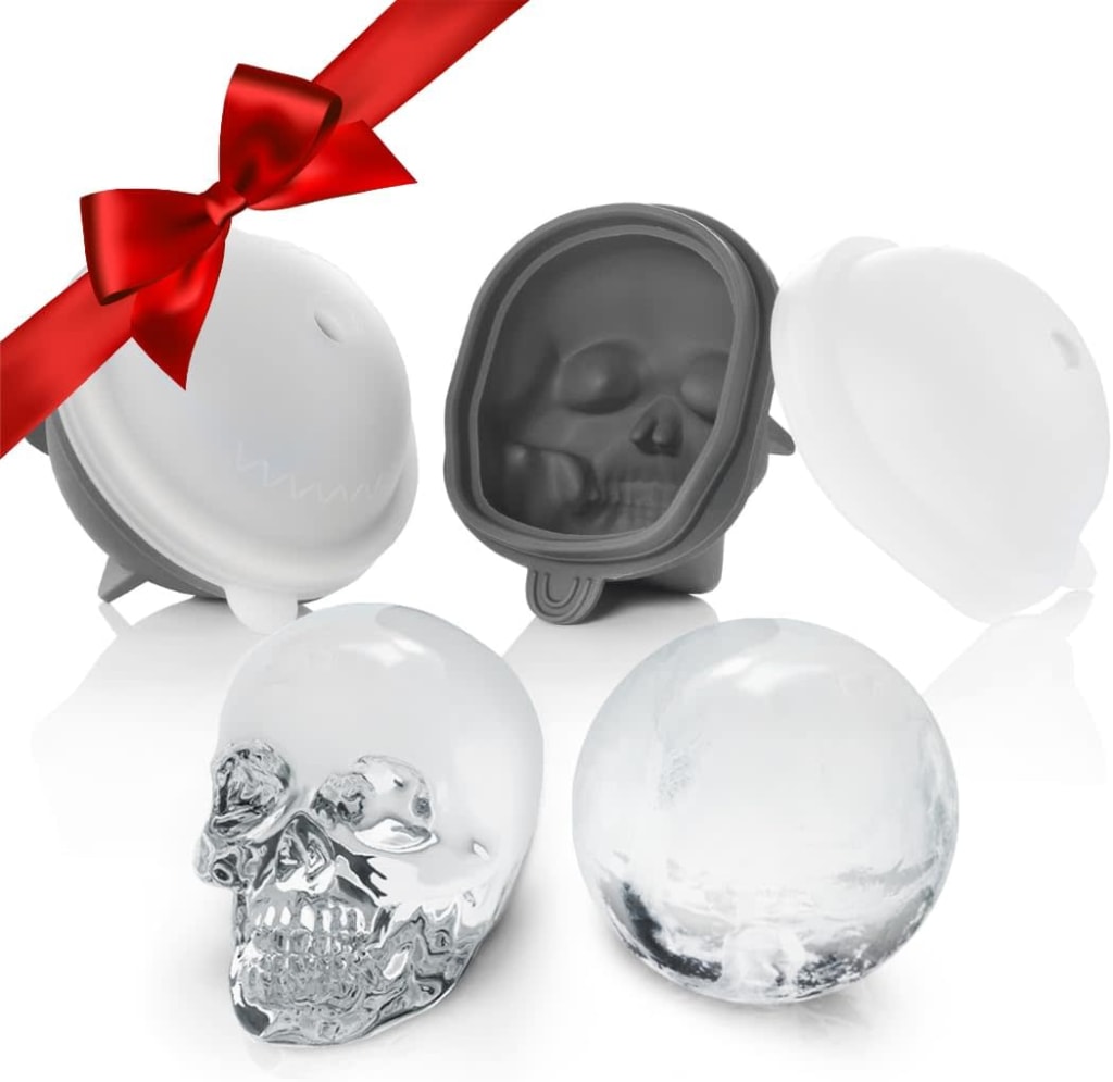 2.75" 3D Skull & Sphere Ice Mold 2Pack for 10