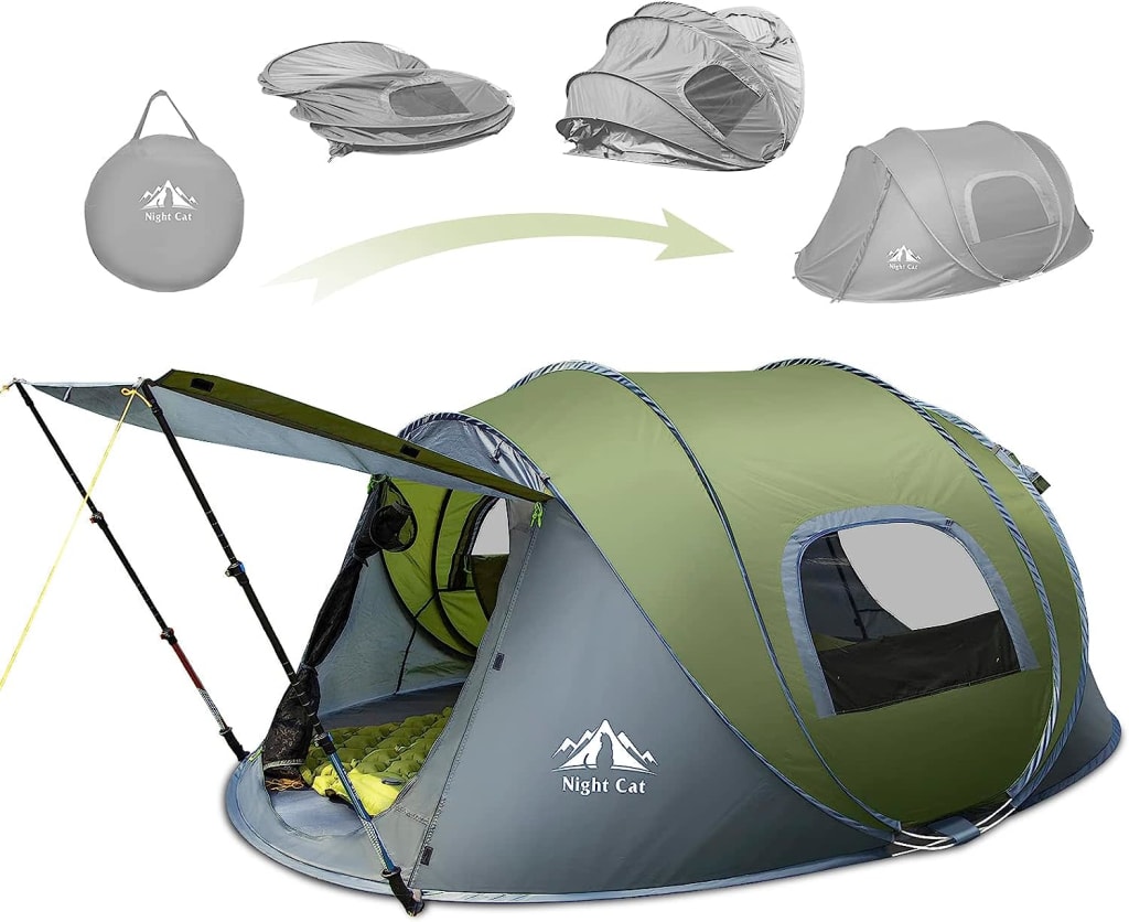 Night Cat 2-4 Person Pop-up Tent for $90 - US-ZP-32-AGN