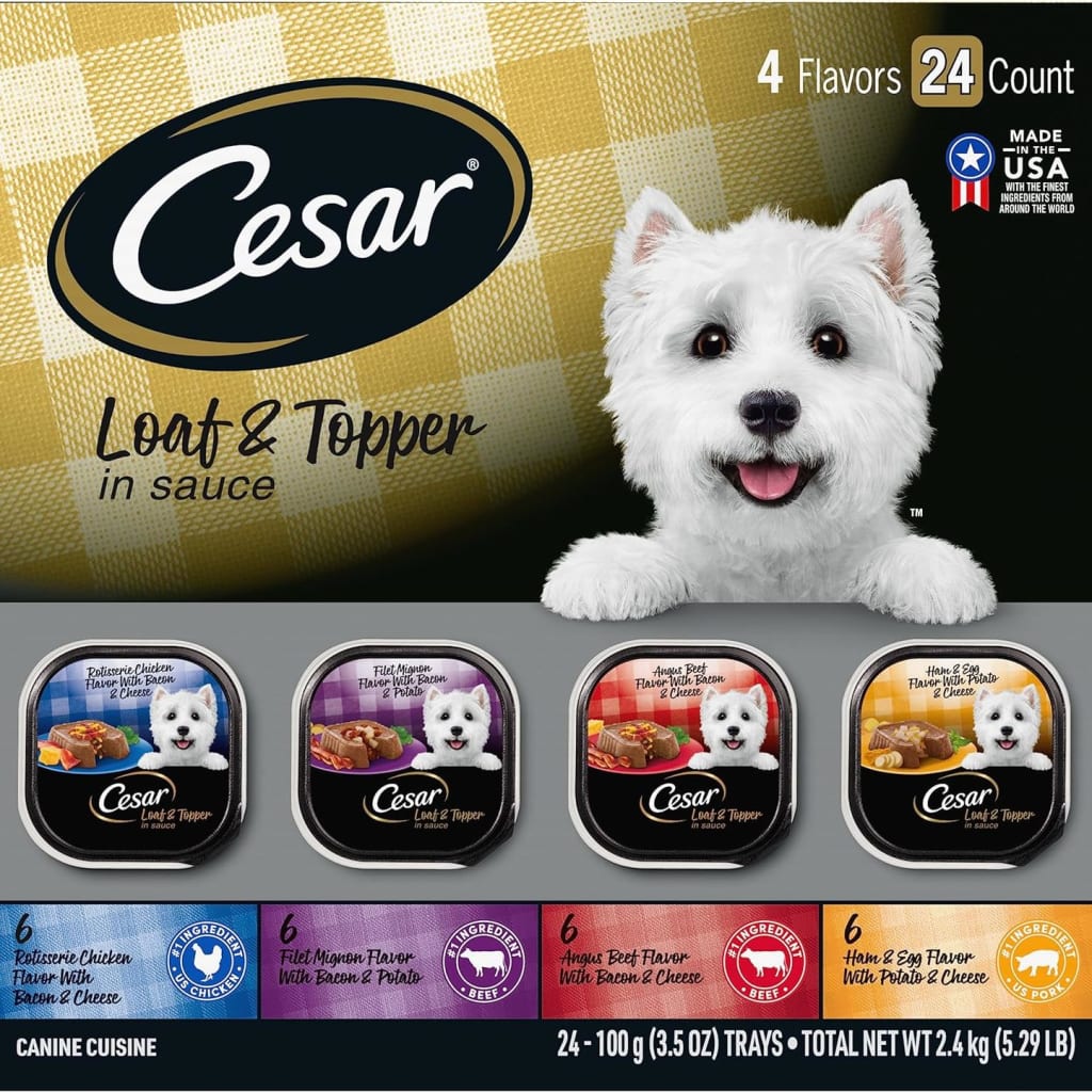 Cesar Loaf & Topper Wet Dog Food 24Pack for 29 10165433