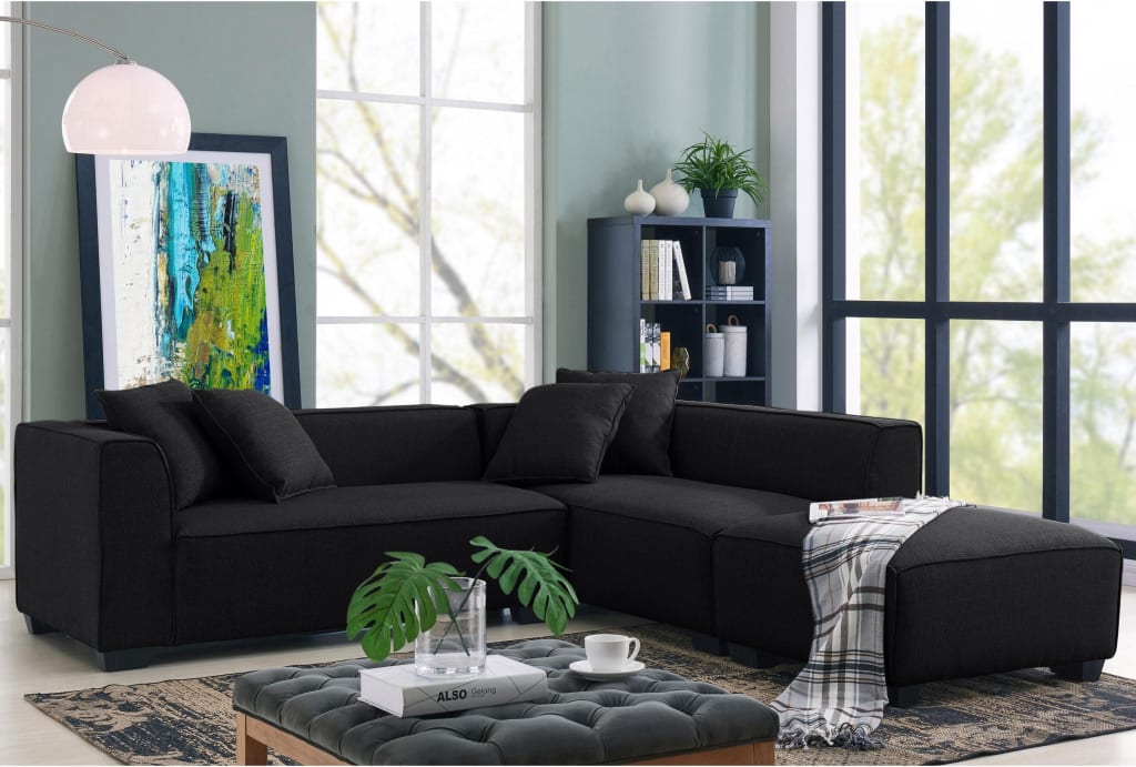 Handy Living Phoenix 3Piece Sectional Sofa w/ Ottoman for 1,067 PHX