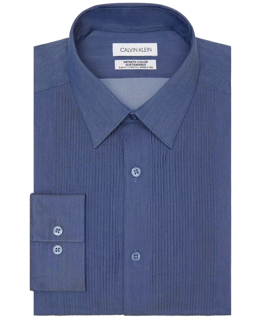 Calvin Klein Men's Infinite Color Sustainable Slim-Fit Dress Shirt for $16