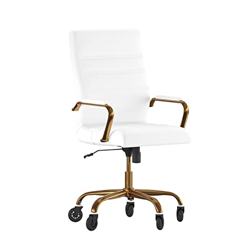 Flash Furniture Whitney High Back White LeatherSoft Executive Swivel