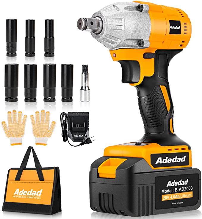 Adedad 20V Cordless Impact Wrench Kit for $160 D-PL10W-1