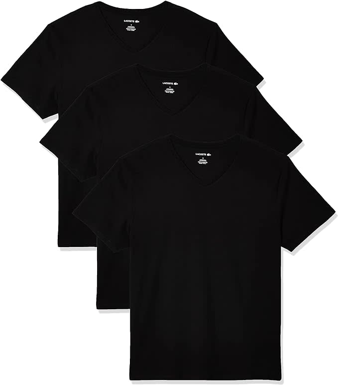 Lacoste Men's Essentials Slim Fit V-Neck 3-Pack for $30 - TH3444-51