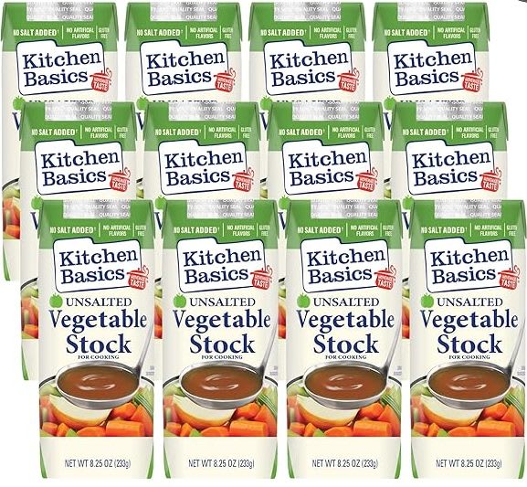 Kitchen Basics Unsalted Vegetable Stock 8.25oz. Carton 12Pack for 12