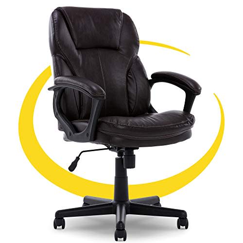 Serta Manager Office Chair with Layer Body Pillow Faux Leather with