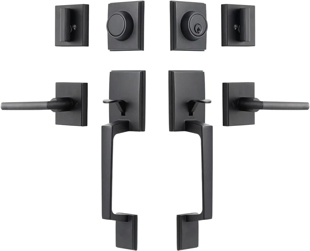 Double Door Handle & Lock Set with Deadbolt for 30 A157