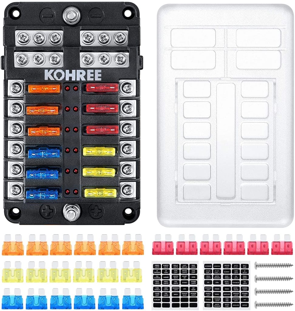 Kohree 12Way 12V Blade Fuse Block for 16 ‎HY0406HM