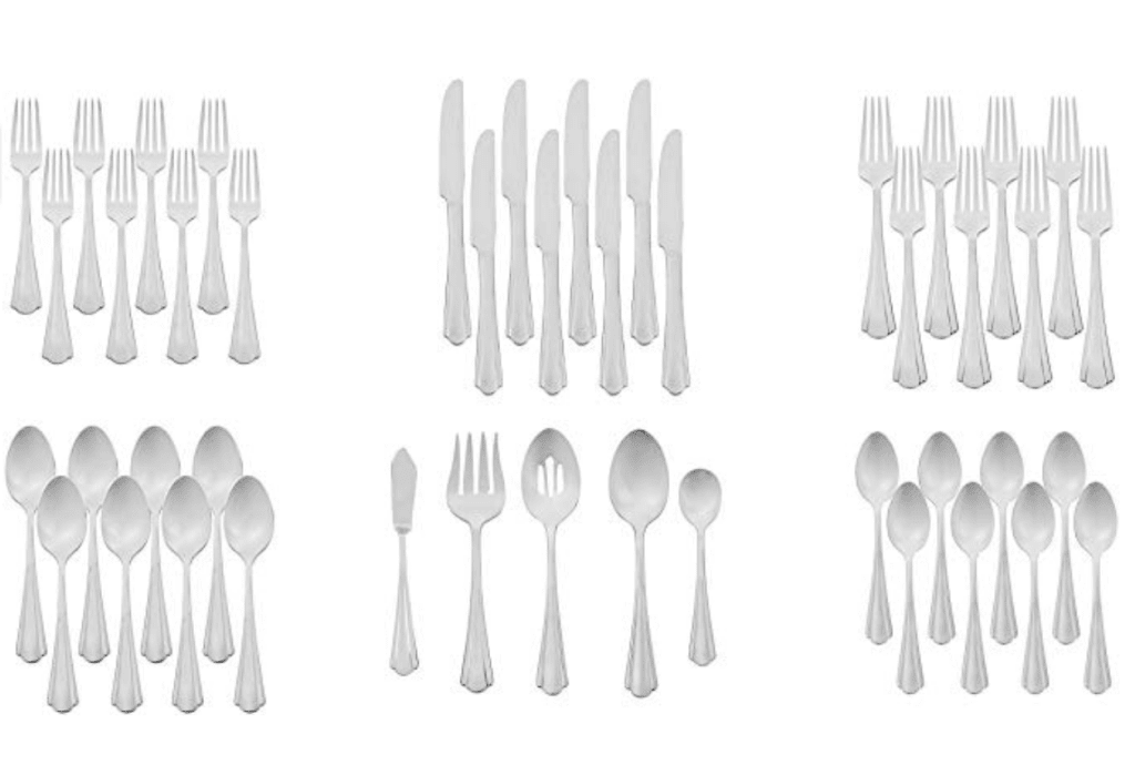 AmazonBasics 45Piece Flatware Set for 21 235345