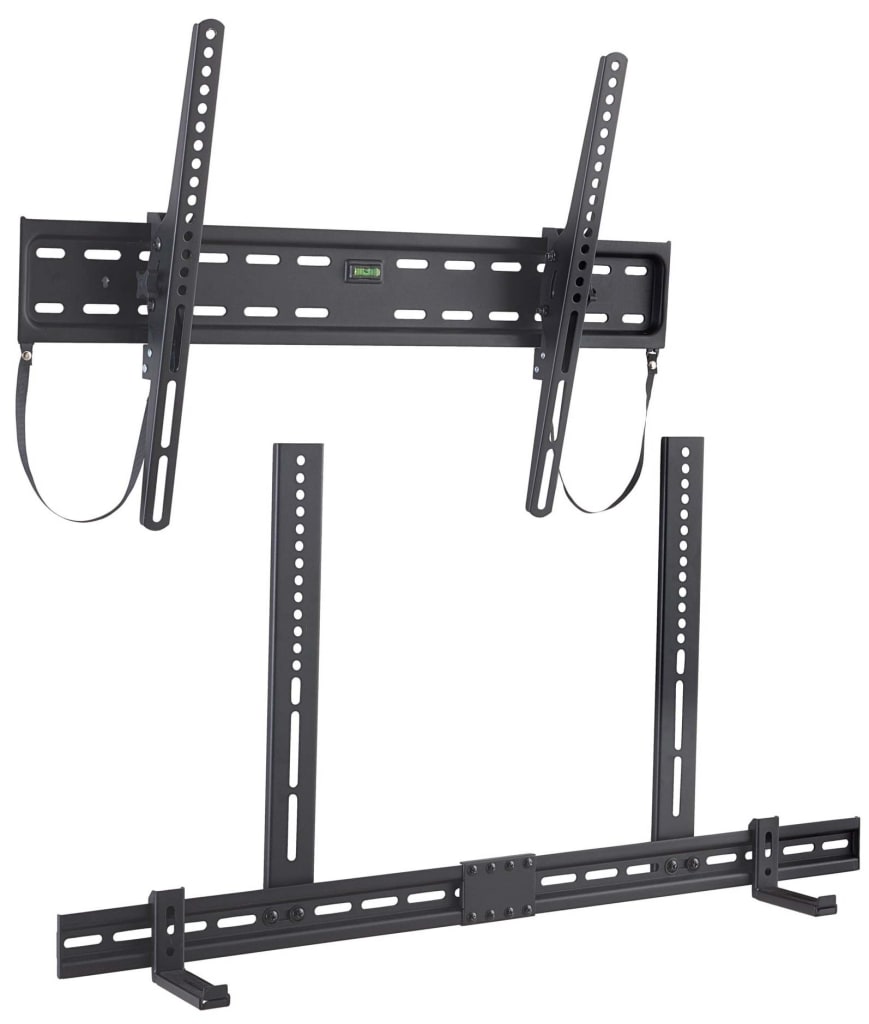 Onn Tilting TV Wall Mount for 50" to 86" TVs and Soundbar Mount Bundle