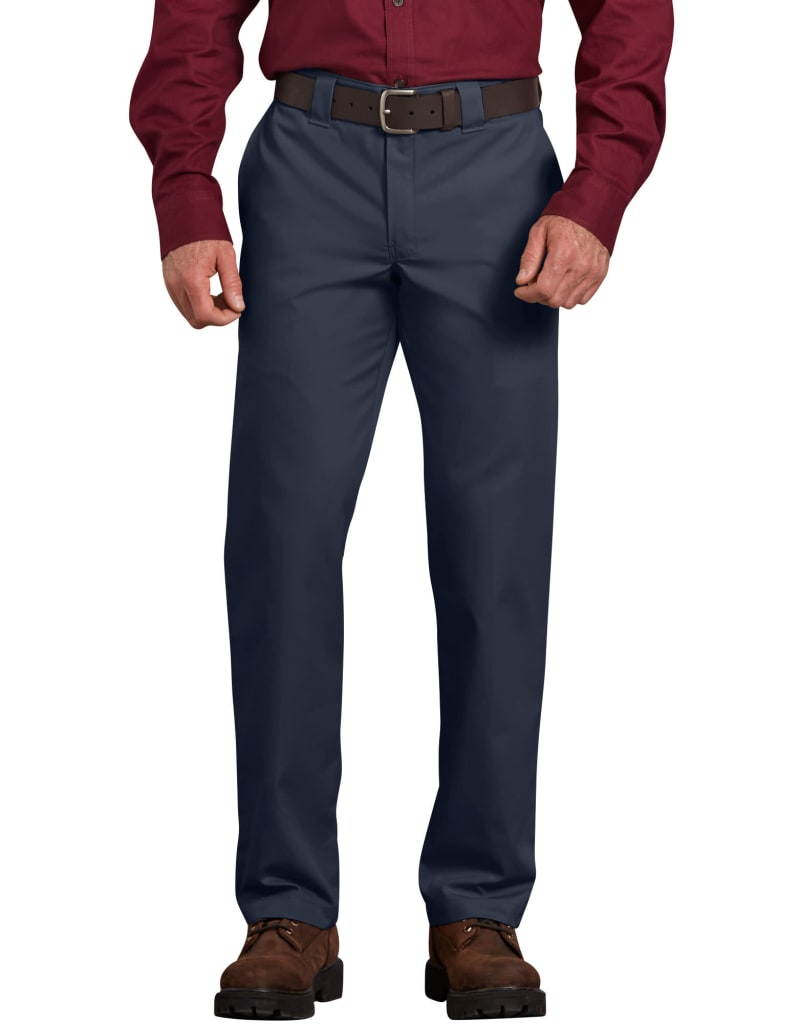 Dickies Men's Slim Fit Straight Leg Poplin Work Pants for $12 - WP807