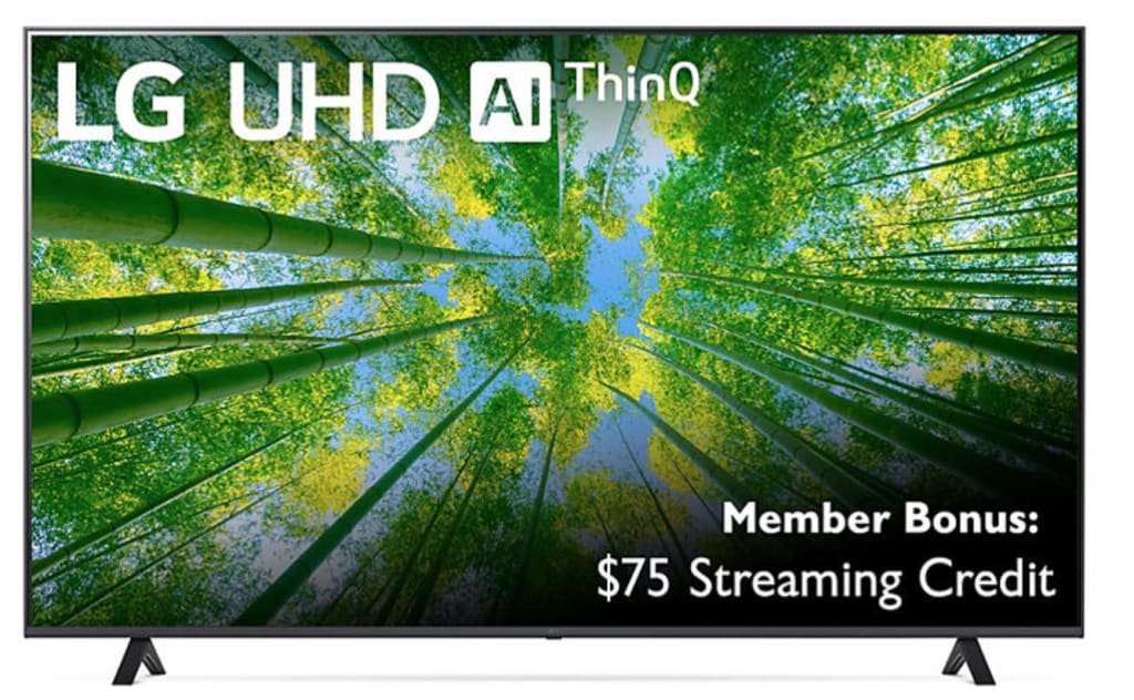 LG 75UQ800AUB 75" 4K HDR LED UHD WebOS ThinQ AI Smart TV for 580 for