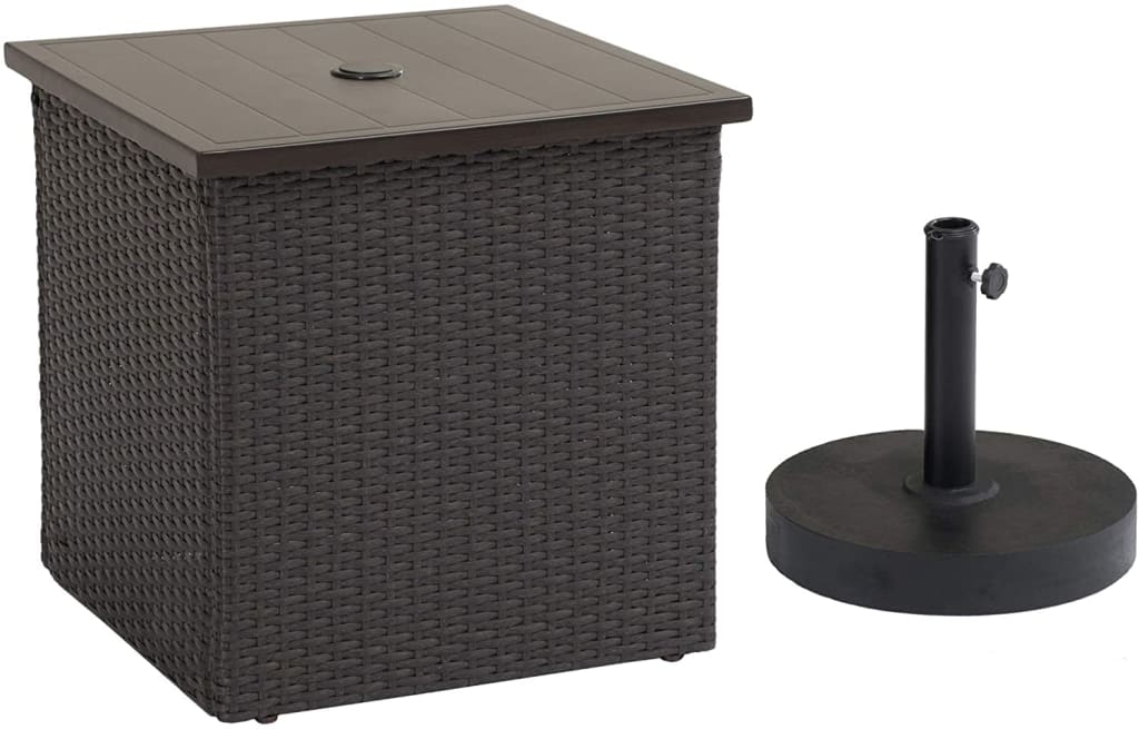 Sunjoy Vanessa Combination Umbrella Stand Side Table for 136 w/ Prime