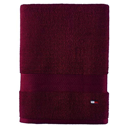 Tommy Hilfiger Modern American Stripe White Raspberry Bath Towel