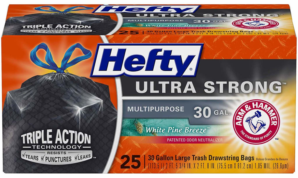 Hefty 30Gallon Odor Control Trash Bag 25Pack for 10 10013700855310