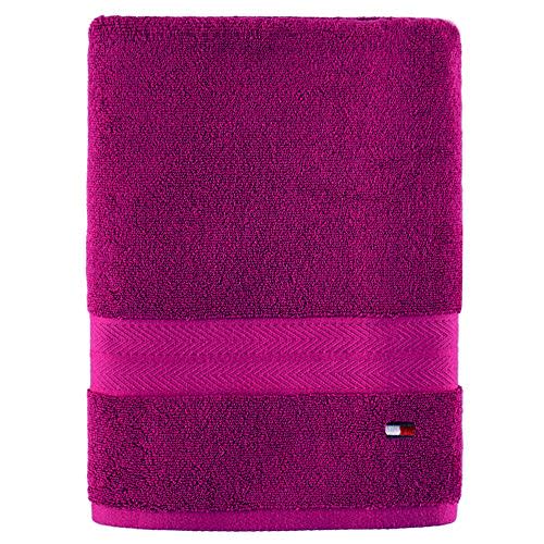 Tommy Hilfiger Modern American Solid Bath Towel, 30 X 54 Inches, 100%  Cotton 574 GSM (Swedish Blue)