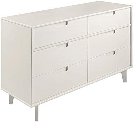 Walker Edison Mid-Century Modern Grooved Handle Wood Dresser for $232 ...