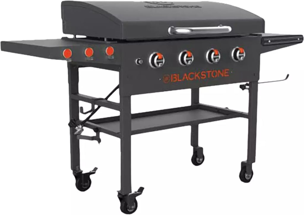 Loco 2 Burner Liquid Propane Outdoor Griddle with Hood Gray